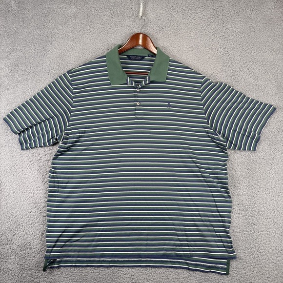 Polo Golf Ralph Lauren‎ Polo Shirt Mens 2XL Striped Green READ - Picture 1 of 10